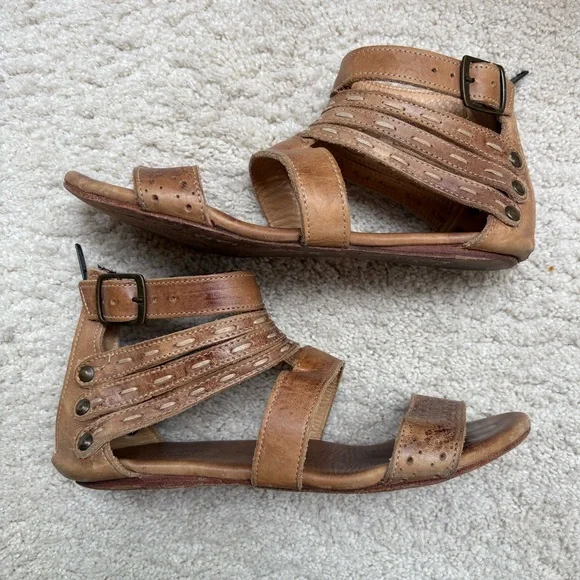 BED|STU Unique & Strappy Tan Rustic Artemis Sandals - Picture 9 of 14